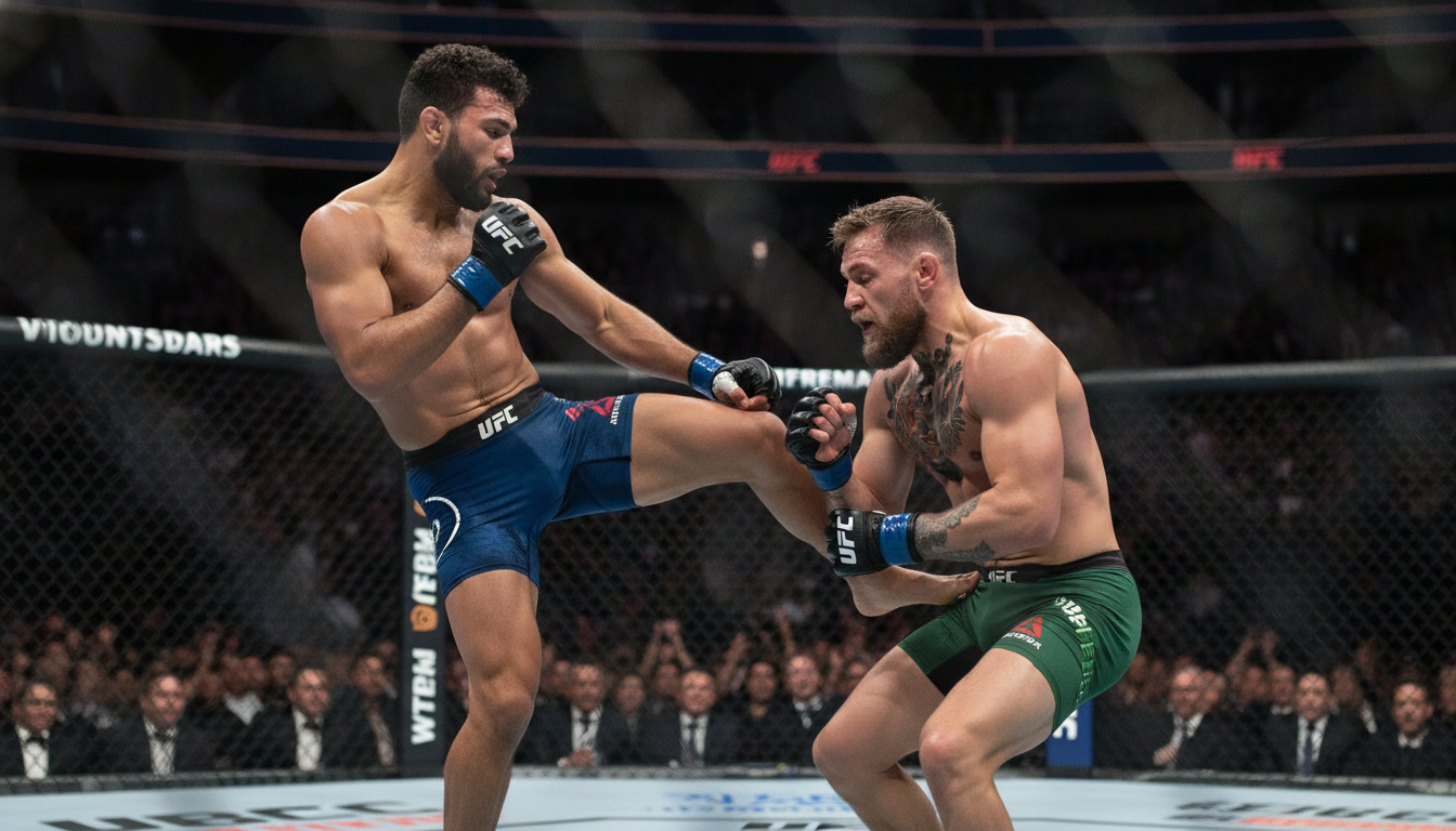 UFC 329: Holloway Stuns McGregor with First-Round TKO After Early Injury
