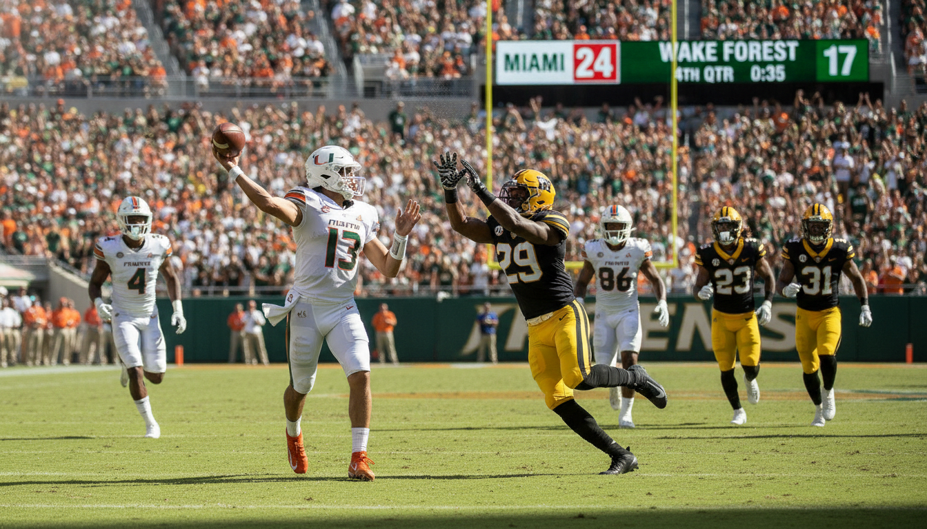 No. 5 Miami Dominates Wake Forest in ACC Opener with Record-Setting Mensah Performance