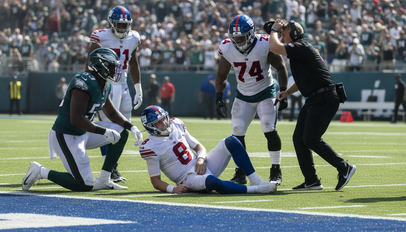 Devastating Blow: Giants Rookie QB Jaxson Dart Feared Out for Season with Knee Injury