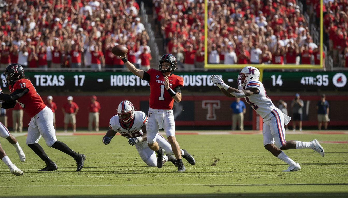 No. 13 Texas Tech Edges No. 22 Houston in Big 12 Thriller, Setting Early Tone