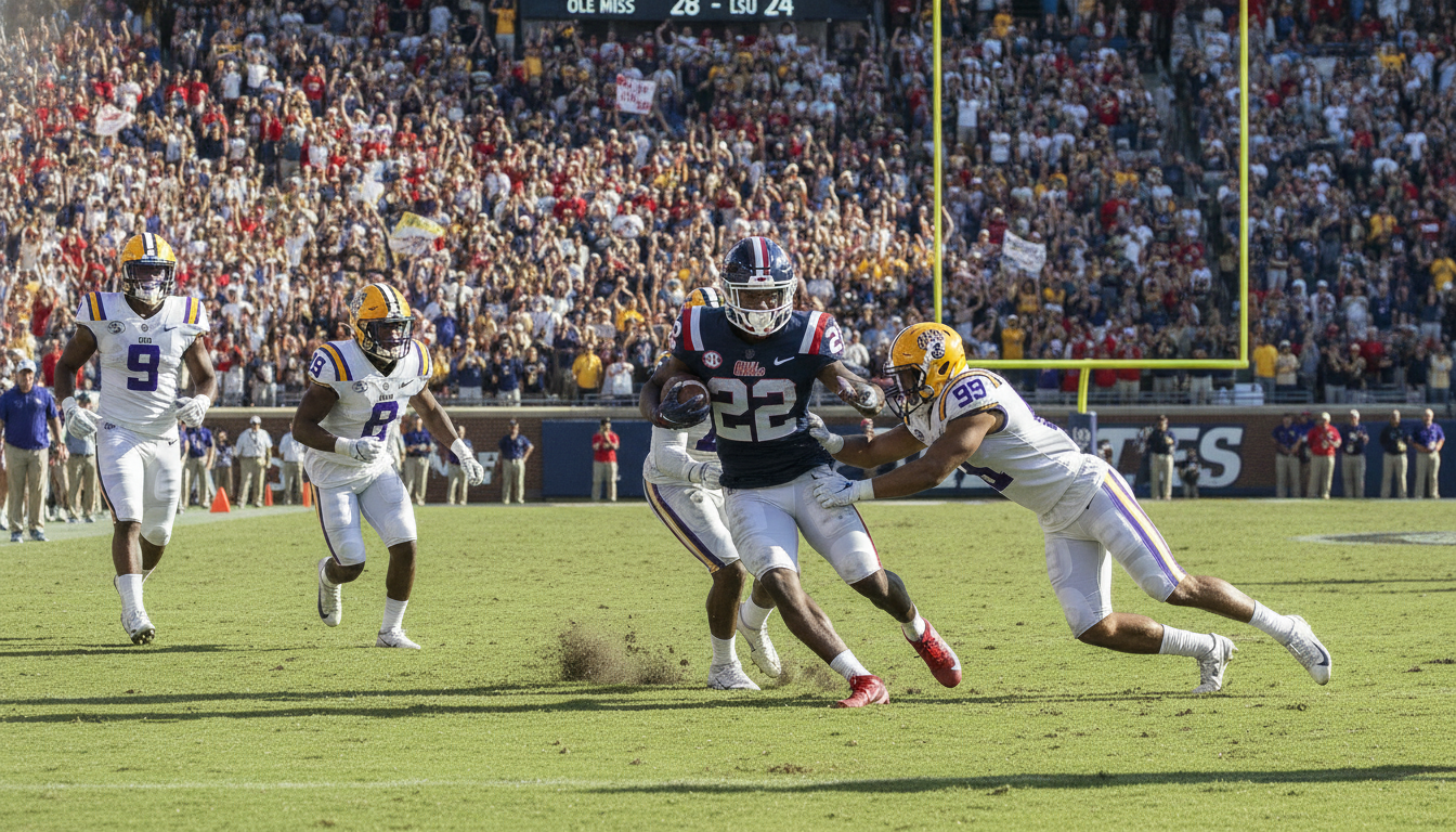 No. 8 Ole Miss Stuns No. 7 LSU in SEC Thriller, Shifting National Title Outlook and Betting Lines