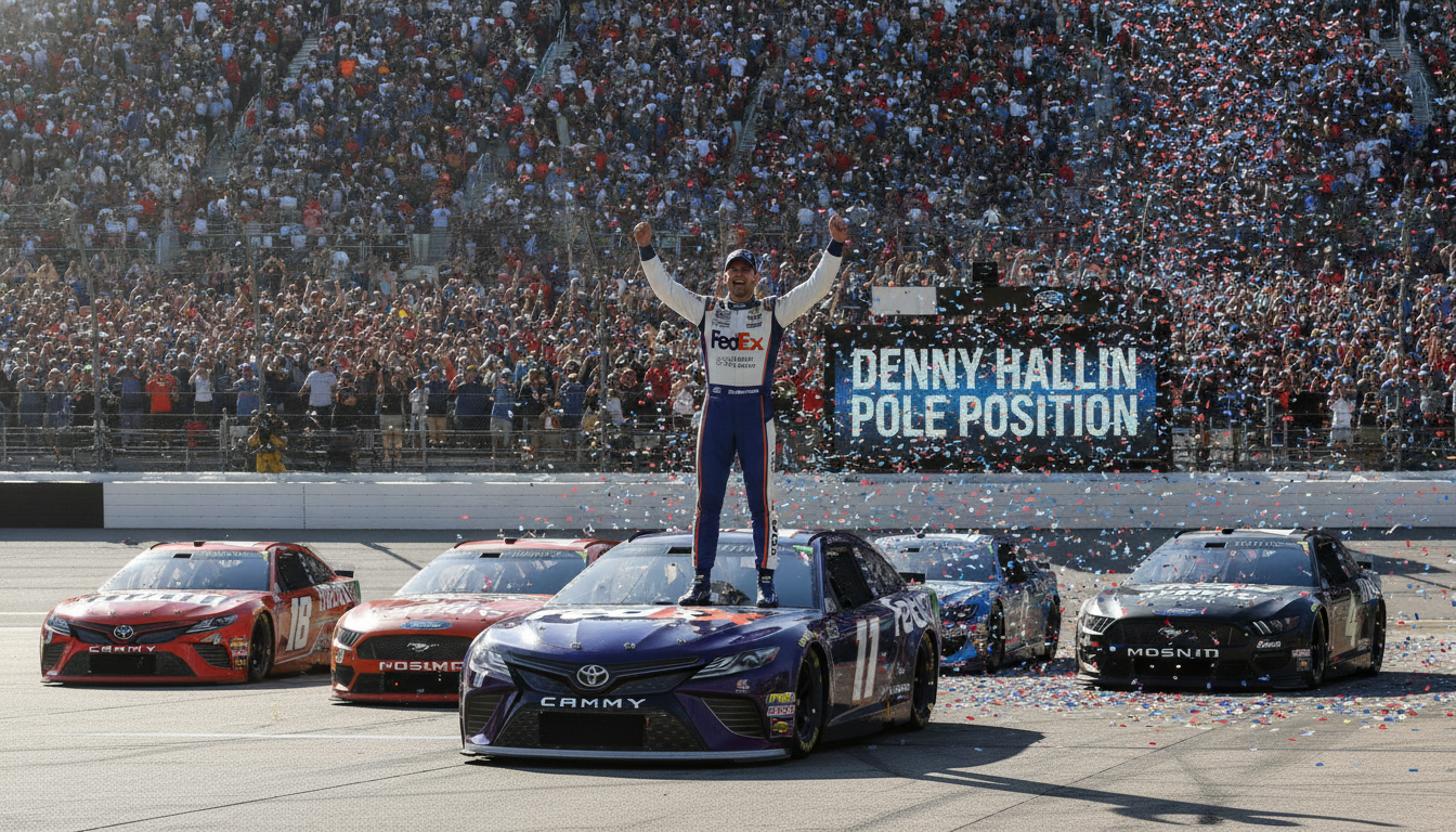 Denny Hamlin Secures Pole Position for South Point 400