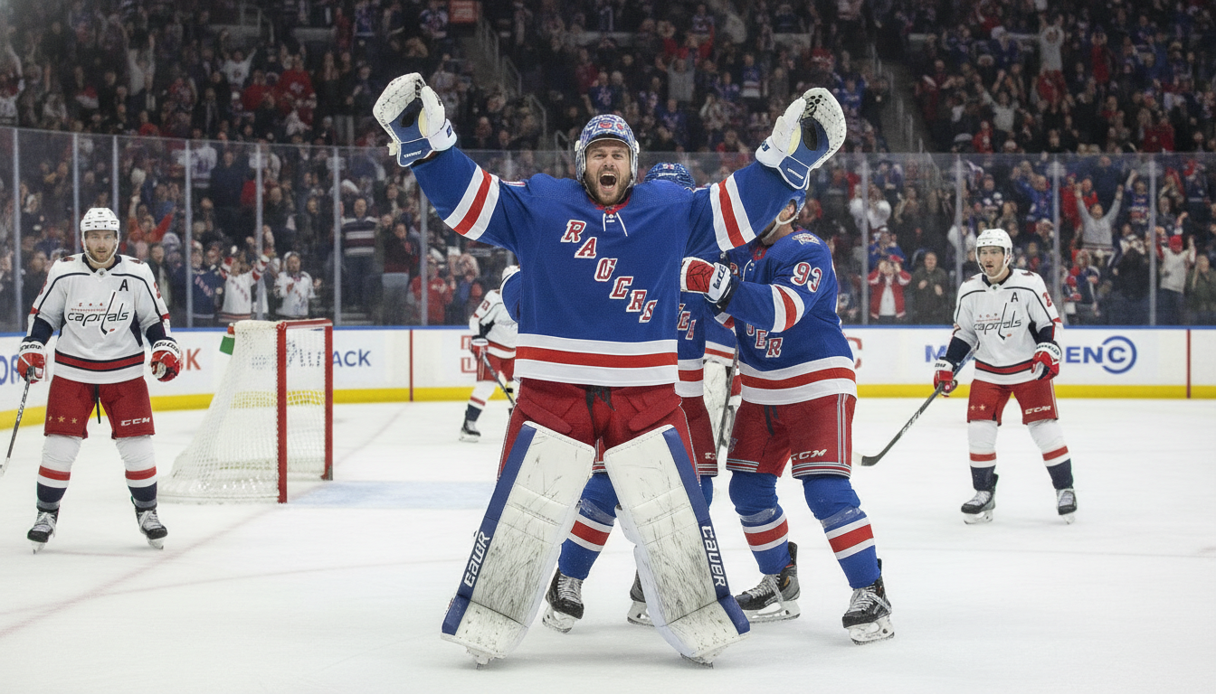 Shesterkin Etches Name in History: Rangers Goalie Scores Historic Empty-Netter
